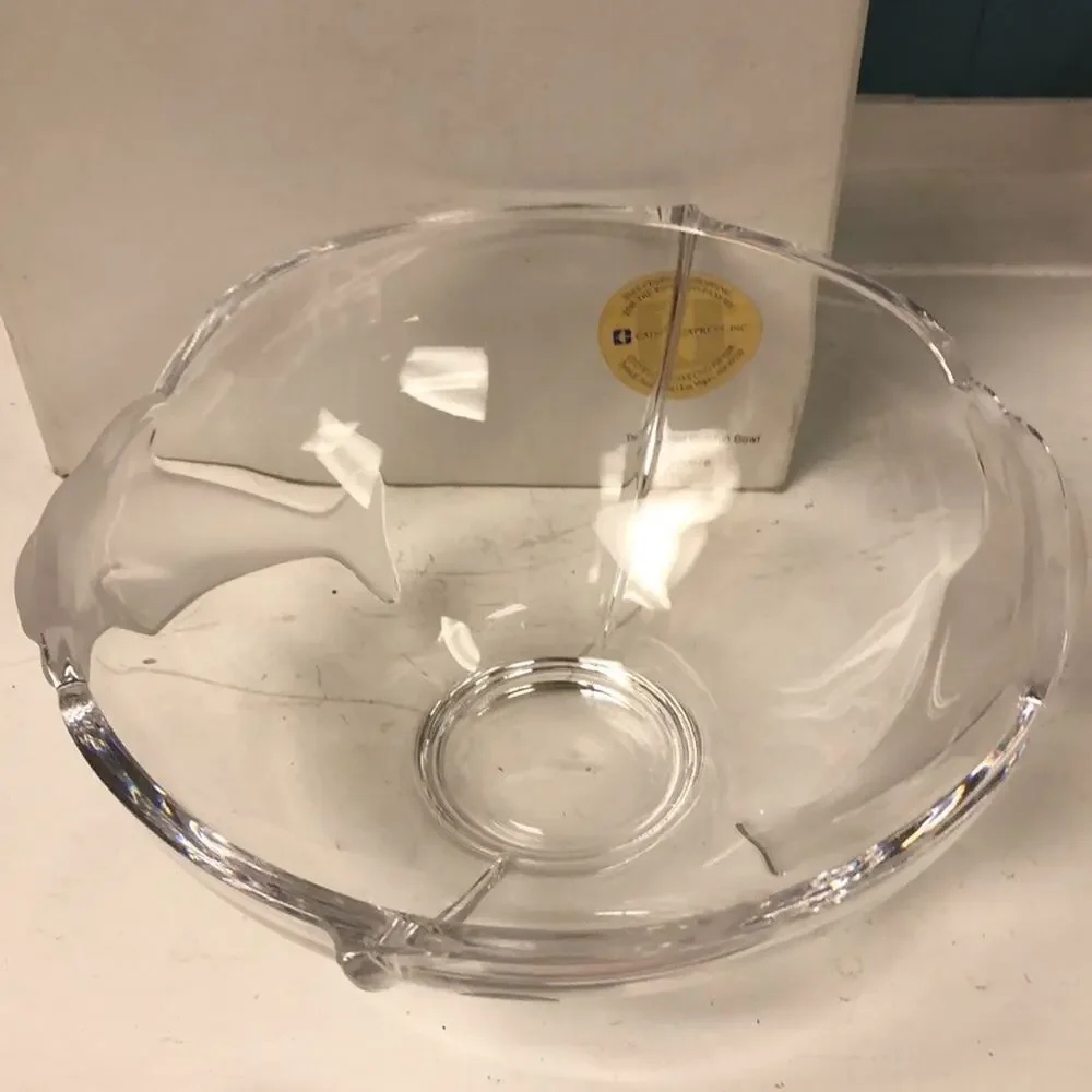 Lenox fine Crystal Dolphin bowl 080678 made in Germany large 9.25
